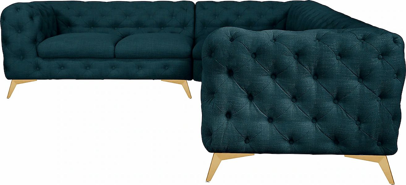 Home affaire Chesterfield-Sofa "Ecksofa GLYNIS L-Form mit Wellenunterfederu günstig online kaufen
