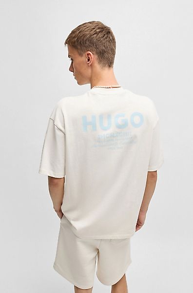 HUGO Blue T-Shirt "Nalono", mit Logodruck, Oversized Look mit Backprint günstig online kaufen