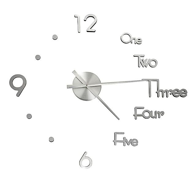 vidaXL Wanduhr 3D-Wanduhr Modernes Design Silbern 100 cm XXL günstig online kaufen