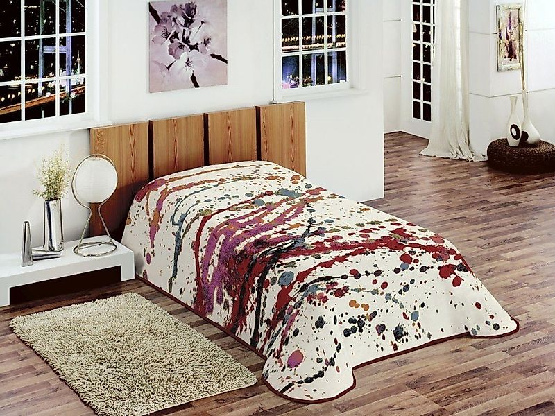 Carpetia Tagesdecke Decke Kinderdecke Tagesdecke Wohndecke gepunktet bunt r günstig online kaufen