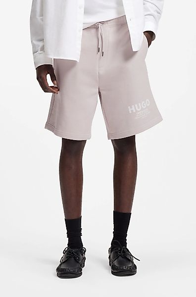 HUGO Blue Sweatshorts "Nomario" mit großem Druck günstig online kaufen