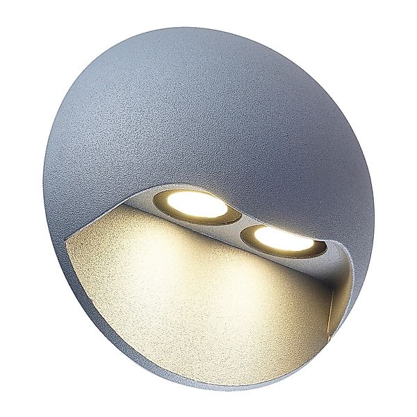 Näve LED-Außenwandleuchte Vedus Silber Ø 13 cm x 6,8 cm günstig online kaufen