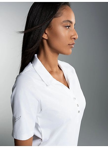 Trigema Poloshirt "TRIGEMA Poloshirt aus Baumwolle mit Kristallsteinen", (1 günstig online kaufen