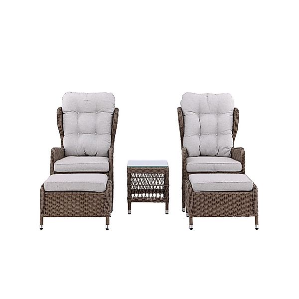 ebuy24 Washington Loungeset 2 Sessel 2 Hocker 1 Couchtisch Natur Tisch cm H günstig online kaufen