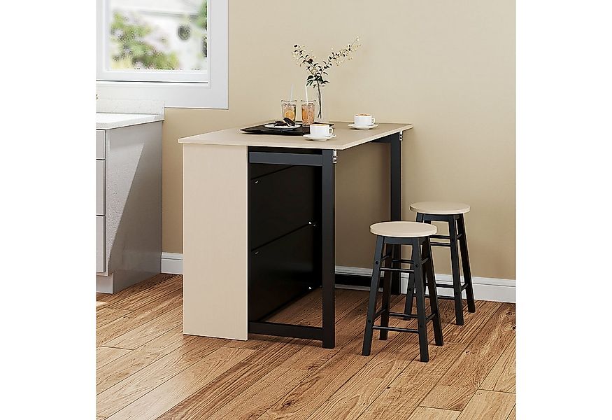 HOMCOM Bargruppe Bartisch mit Barhocker Set, Esstisch mit Klappbarer Tischp günstig online kaufen