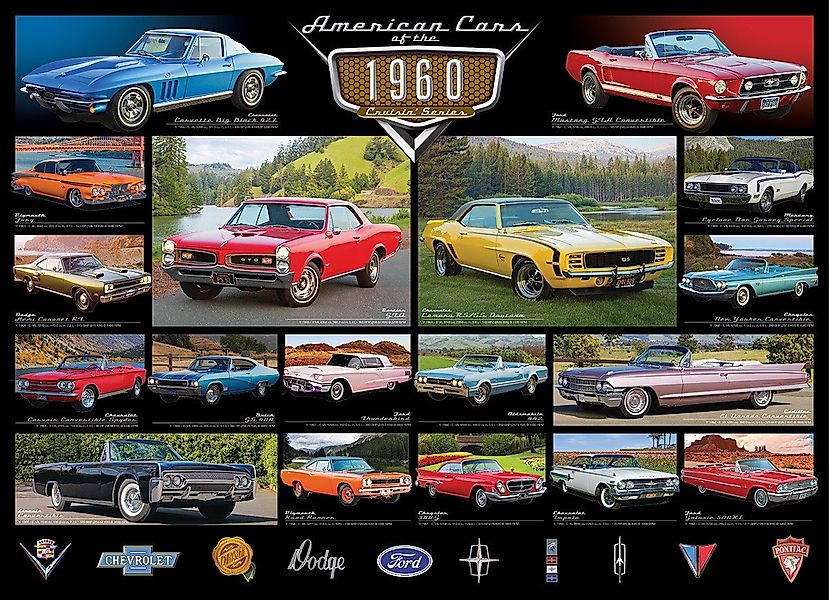 Puzzle 1000 Teile Puzzle - Puzzle - US-Cars der 60er Jahre - Traumwagen, Pu günstig online kaufen