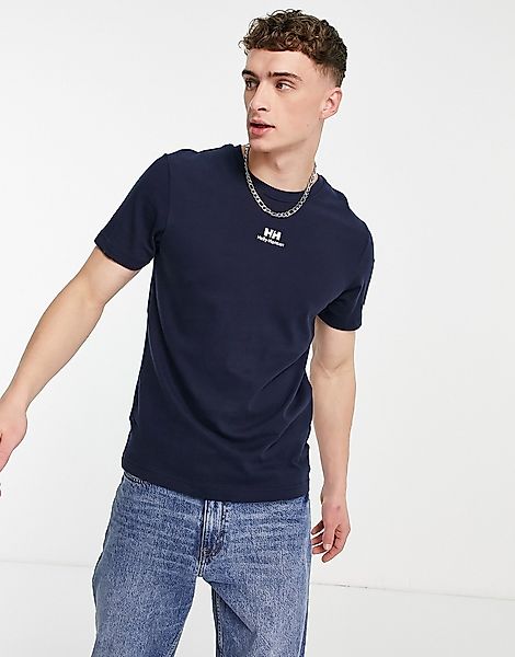 Helly Hansen – YU – T-Shirt in Marineblau mit Aufnäher günstig online kaufen