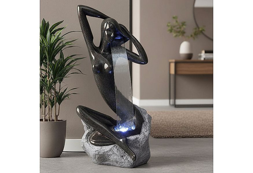 Arnusa Zimmerbrunnen LED Design Springbrunnen mit LED Beleuchtung Granit-Op günstig online kaufen