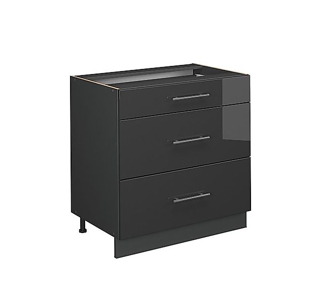 Vicco Unterschrank Fame-Line, Anthrazit Hochglanz/Anthrazit, 80 cm mit 3 Sc günstig online kaufen