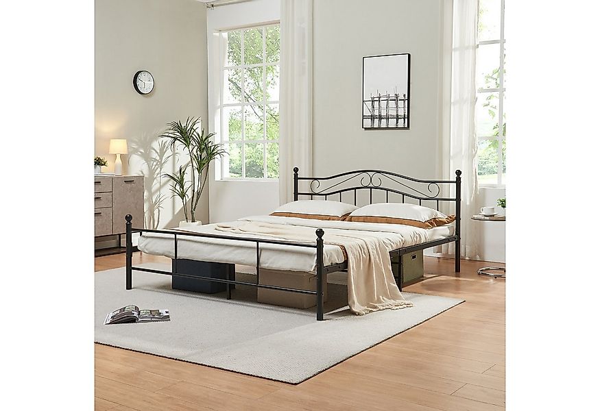 en.casa Metallbett, »Florenz« 160x200cm Schwarz + Lattenrost günstig online kaufen