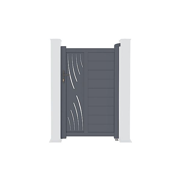 Casanoov Gartentür 1M Veleta H 160Cm & 2 Alu Pfosten H 190Cm Grau günstig online kaufen