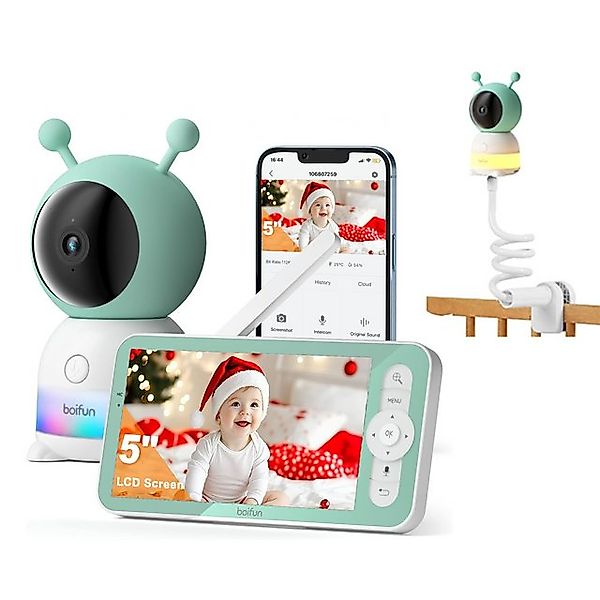 Boifun Video-Babyphone 2K 3MP/5 Zoll WLAN Video Babyfone Babyphone mit Kame günstig online kaufen