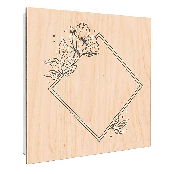 Banjado Schlüsselkasten mit Holzfront 30x30cm Weiß Scharnier Links 50 Haken günstig online kaufen