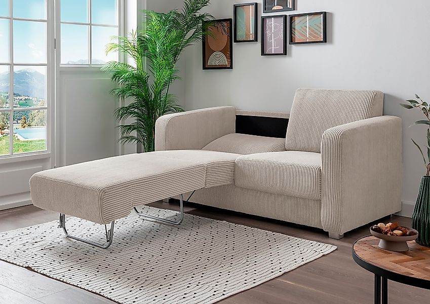 INOSIGN Schlafsofa »Mia«, mit 2 Einzelauszügen als Längsschläfer günstig online kaufen