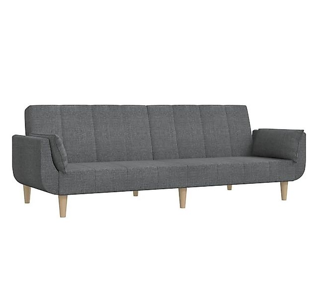 vidaXL Sofa Schlafsofa 2-Sitzer mit 2 Kissen Hellgrau Stoff günstig online kaufen