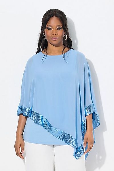 Ulla Popken Druckbluse Bluse Chiffon-Überwurf U-Boot-Ausschnitt günstig online kaufen