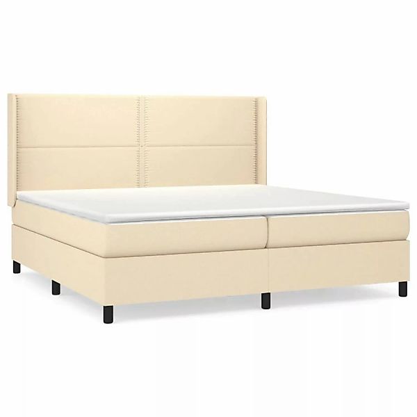 Vidaxl Boxspringbett Mit Matratze Creme 200x200 Cm Stoff günstig online kaufen