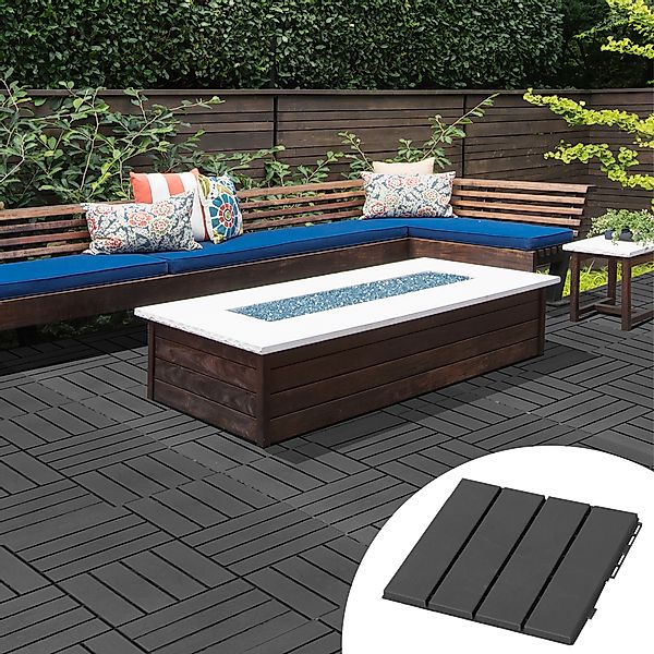 Outsunny Klickfliesen Balkon Patio 30 x günstig online kaufen