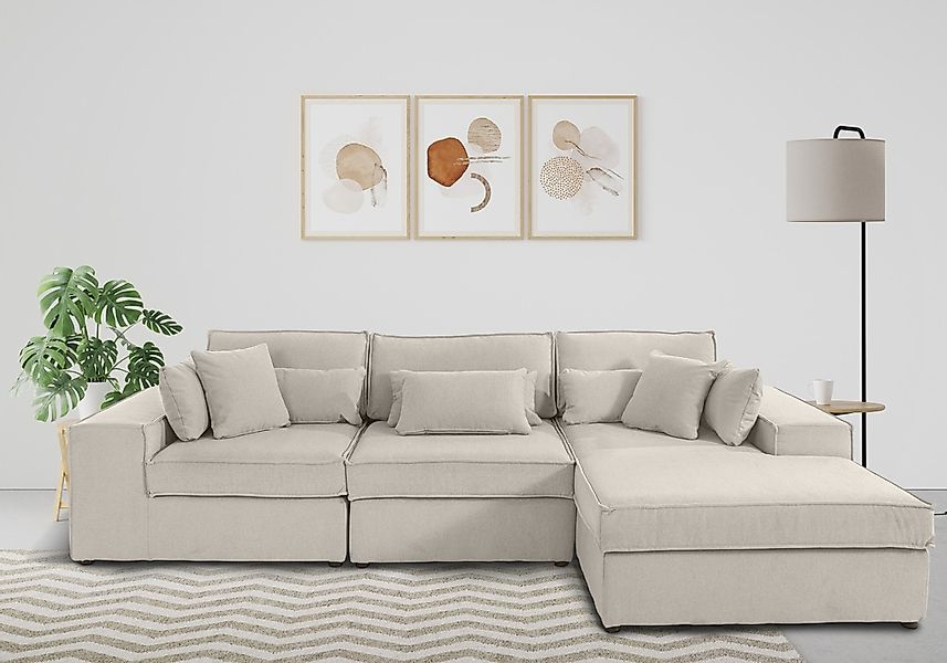 RAUM.ID Ecksofa "Florid L-Form" 3 Teile, bestehend aus Modulen, viele Bezug günstig online kaufen