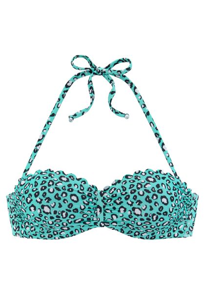 LASCANA Bügel-Bandeau-Bikini-Top Mae, farbenfroher Animalprint, wattierte günstig online kaufen