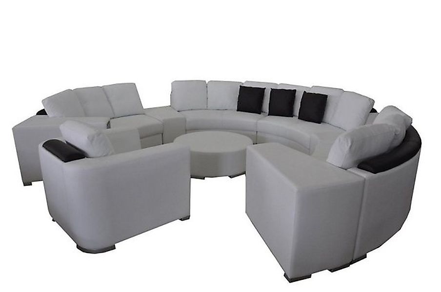 JVmoebel Sofa Runde Eck Sofa Couch XXL Couchen Wohnlandschaft U Form Sessel günstig online kaufen