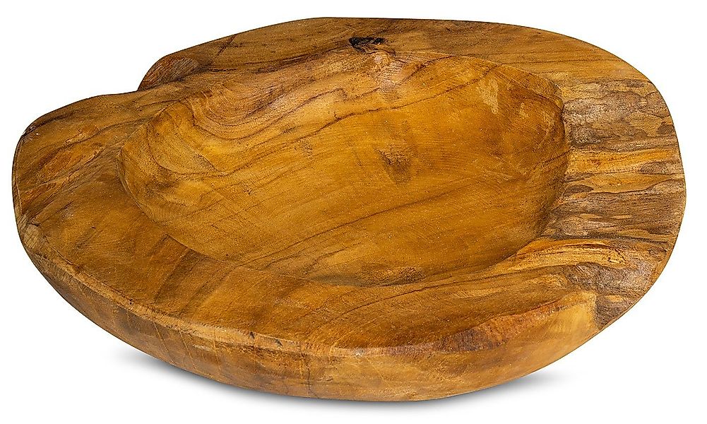 Levandeo® Dekoschale, Schüssel Schale Teakholz 30cm Teak Massiv Holz Obstsc günstig online kaufen
