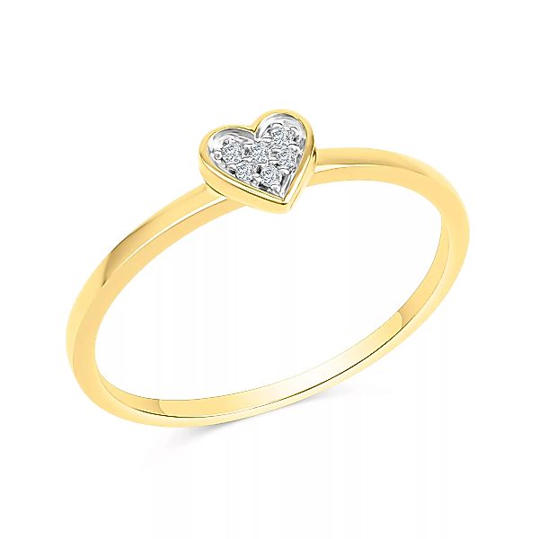 Diamonds by Ellen K. Fingerring "585 Gelbgold zweifarbig Herz Brillanten 0, günstig online kaufen