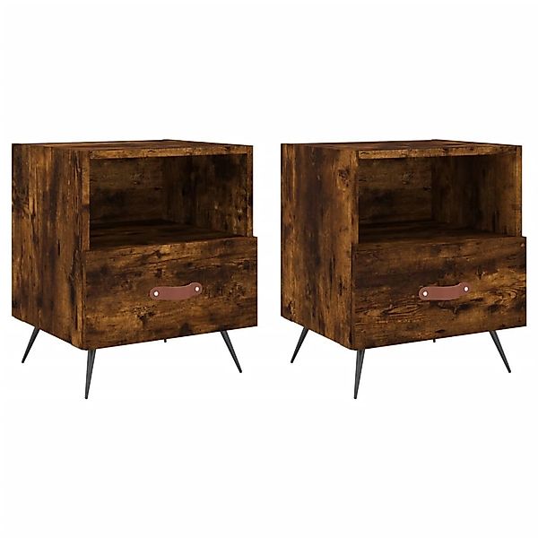 vidaXL Nachttische 2 Stk Räuchereiche 40x35x47,5 cm Holzwerkstoff Modell 8 günstig online kaufen