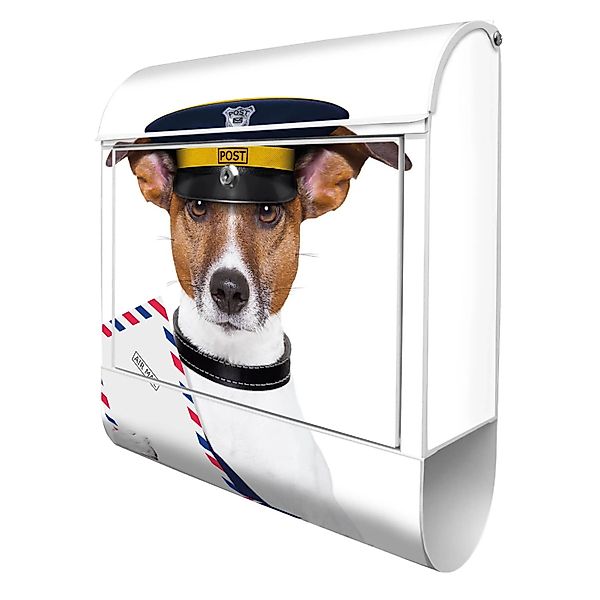 Banjado Design Briefkasten Weiß Pulverbeschichtet 39x47x14cm 2 Schlüssel Mi günstig online kaufen