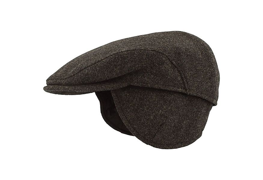 Breiter Schiebermütze Flatcap mit Ohrenklappen aus Wolle günstig online kaufen
