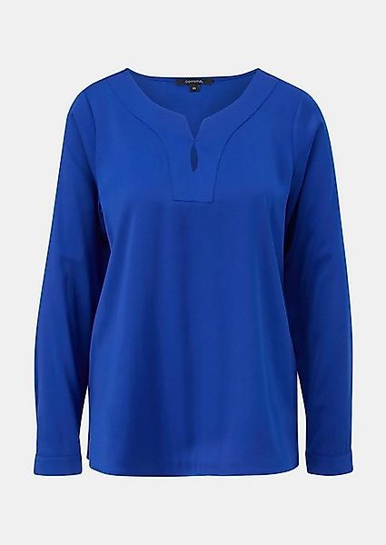 Comma Langarmbluse Satinbluse mit Tunika-Ausschnitt Cut günstig online kaufen