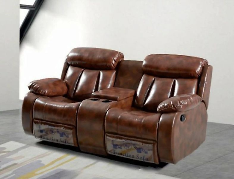 JVmoebel 2-Sitzer Braun Sofa 2 Sitzer Polster Designer Relax Funktion Wohnz günstig online kaufen