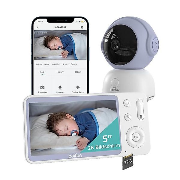 Boifun Babyphone Babyphone 720P mit Kamera 5 Zoll Baby Monitor, mit Kamera günstig online kaufen