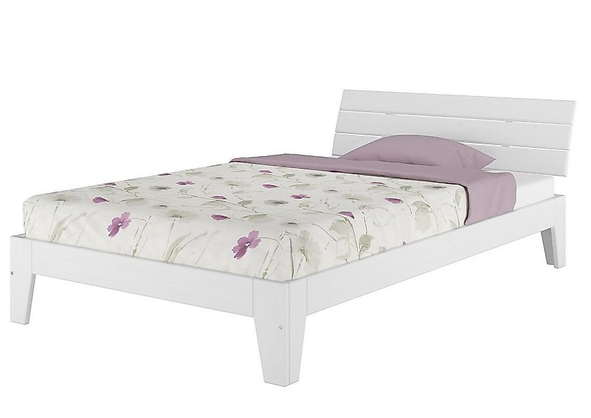 ERST-HOLZ Massivholzbett Holzbett 120 x 200 Kiefer Weiß mit Rollrost, Kiefe günstig online kaufen