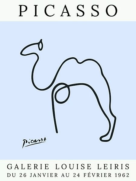 Poster / Leinwandbild - Picasso Kamel – Blau günstig online kaufen