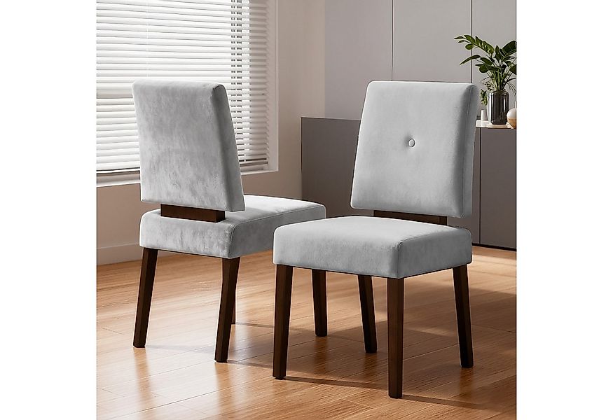 Patbrela Stuhl Holz-Esszimmerstühle, 2er-Set, Polsterstuhl (1 St), Grau – D günstig online kaufen