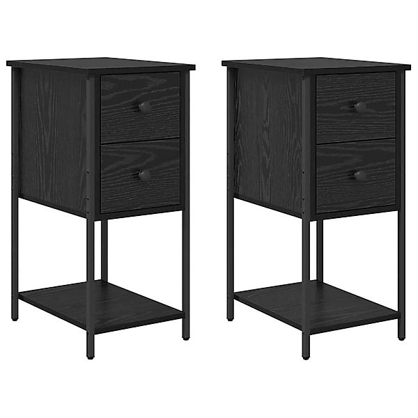vidaXL Nachttisch 2 Stk Schwarze Eiche 32 x 42 x 70 cm Holzwerkstoff 871290 günstig online kaufen