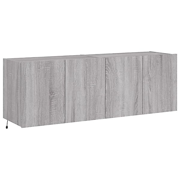 vidaXL TV-Wandschränke mit LED-Leuchten 2 Stk Grau Sonoma 60x35x41 cm 83731 günstig online kaufen