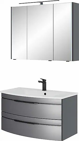 Saphir Badmöbel-Set »Serie 7045 2-teilig Mineralmarmor-Waschtisch mit LED-S günstig online kaufen