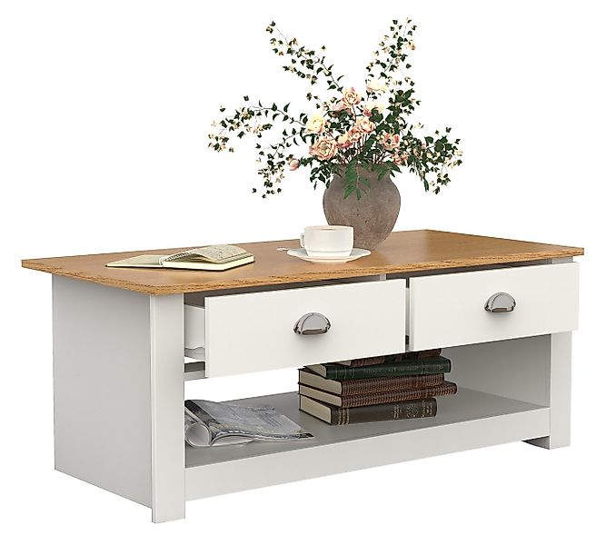 VCM Couchtisch Holz Sofatisch Couchtisch Schublade Balusa günstig online kaufen