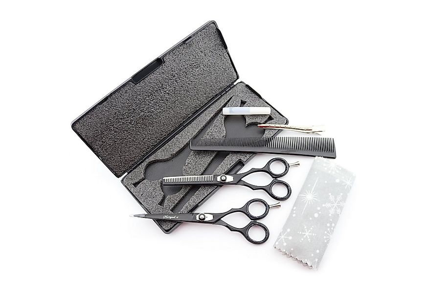 Haryali London Haarschere Friseurscheren-Set schwarz Effilierschere, Schnei günstig online kaufen