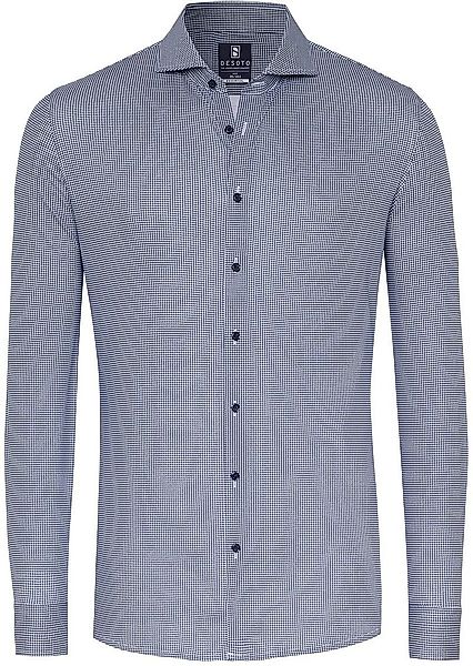 DESOTO Essential Hemd Hai Piqué Pied De Poule Blau - Größe 38 günstig online kaufen