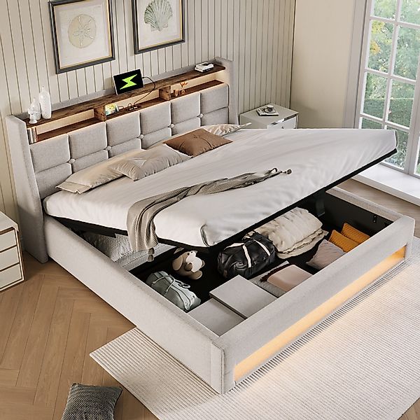 HAUSS SPOLE Polsterbett 180x200cm mit USB, günstig online kaufen