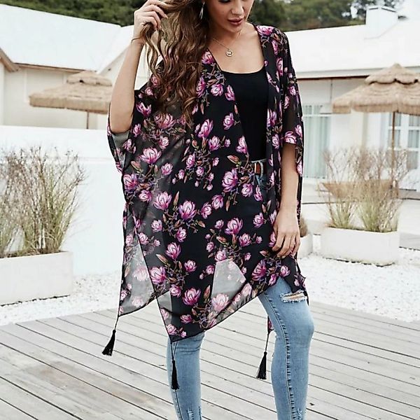 AUKUU Strandkleid Frühling und Sommer bedruckte Modejacke lässiger Frauen U günstig online kaufen