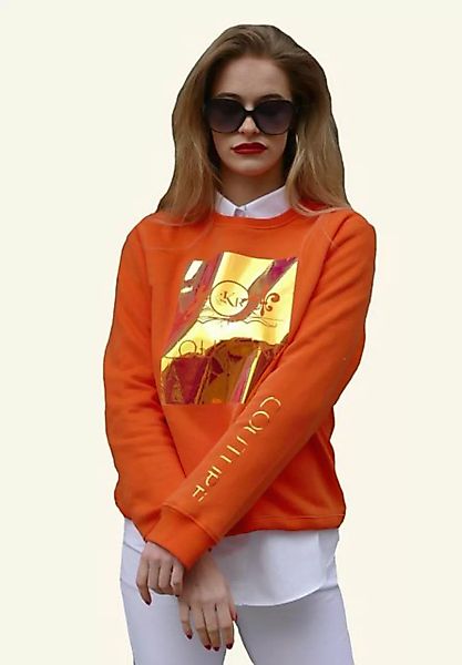 KR-Industries Rundhalspullover Sweat Wild Orange edler Pullover mit luxuriö günstig online kaufen