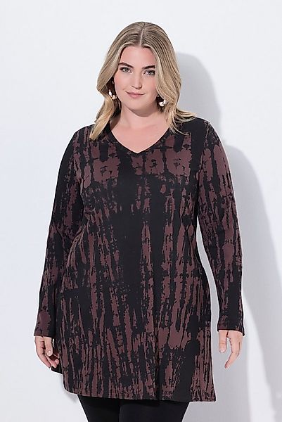 Ulla Popken Longshirt Longshirt Farbverlauf A-Linie V-Ausschnitt Langarm günstig online kaufen