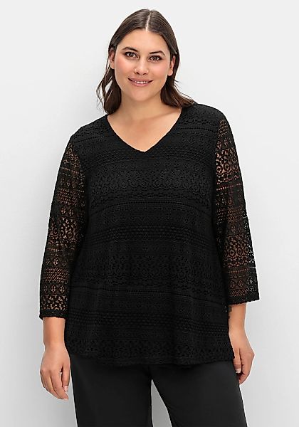 Sheego Spitzenshirt "Spitzenshirt" 1 Stk. tlg. günstig online kaufen