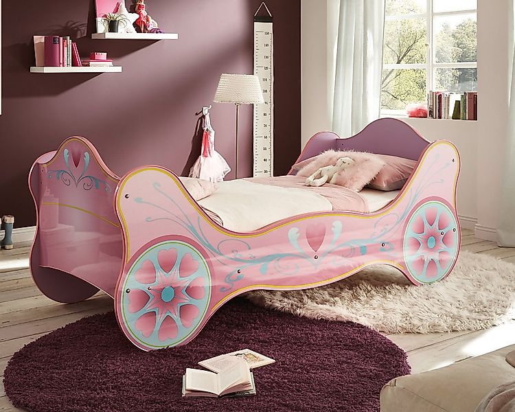 Begabino Autobett Kinderbett Prinzessin Kutsche Lila Glanz 90x200 cm günstig online kaufen