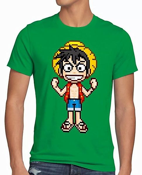 style3 Print-Shirt Herren T-Shirt Pixel Luffy piece strohhut pirat one sanj günstig online kaufen