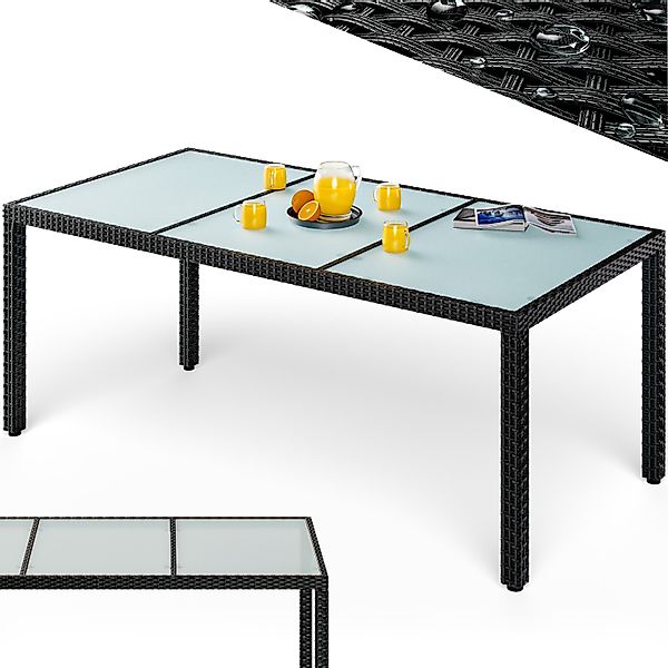 Casaria Gartentisch, Wetterfest 190x90cm Polyrattan Höhenverstellbar günstig online kaufen